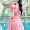 Váy Thiết Kế MDU900 Màu Hồng Pastel Tay Nơ Bồng Dáng Xoè Công Chúa 10 photo 2024 06 03 15 15 38 2 Mdu Fashion