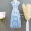 Váy Thiết Kế MDU4033 Nền Trắng Hoạ Tiết Xanh In 5D Cổ Sơ Mi Thanh Lịch Và Cuốn Hút 11 vay thiet ke MDU4033 3 Mdu Fashion