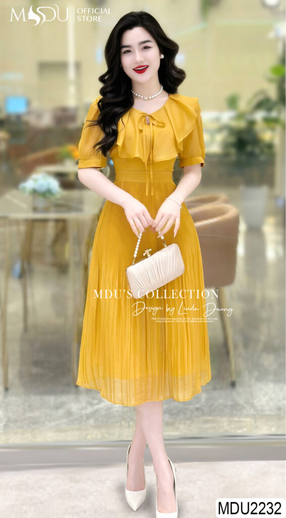 Top 10+ Mẫu Váy Thiết Kế Màu Vàng Rực Rỡ Và Thanh Lịch Cho Phái Đẹp 12 Váy Thiết Kế Màu Vàng Dáng Phối Nơ Cách Điệu – Thanh Lịch Và Quý Phái
