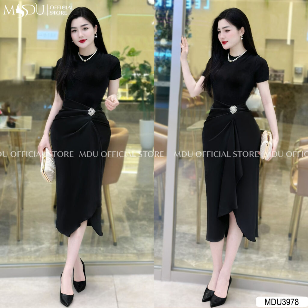 Top 10+ Mẫu Đầm Dự Tiệc Đơn Giản Sang Trọng Từ MDU Fashion – Đẳng Cấp Và Tinh Tế Cho Mọi Sự Kiện 4 Đầm Dự Tiệc Đơn Giản Sang Trọng Đính Đá Ở Eo