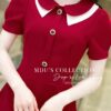 Váy Thiết Kế MDU4398 Tông Đỏ Trầm Cổ Sơ Mi Xếp 2 Tầng Cúc Đính Ngực Lôi Quấn 12 photo 2023 11 27 17 21 04 Mdu Fashion
