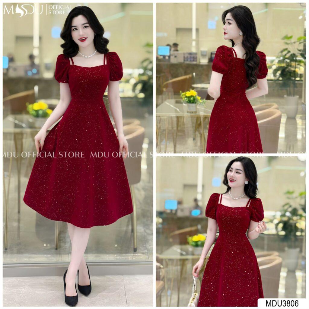 Top 10+ Mẫu Váy Công Chúa Ngắn Tuyệt Đẹp Từ MDU Fashion 7 Đầm Công Chúa Ngắn Màu Đỏ Đính Kim Sa Quyến Rũ