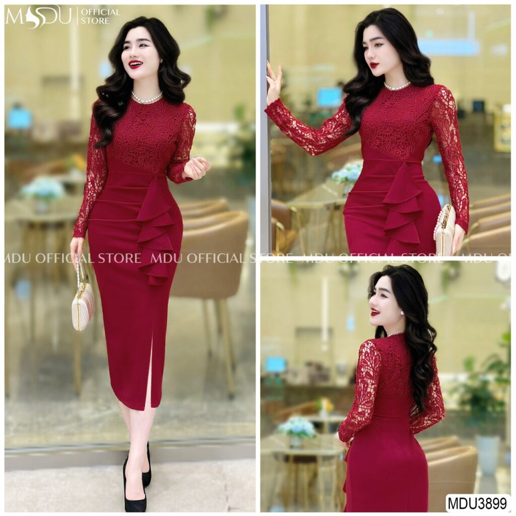 Top 10+ Mẫu Đầm Dự Tiệc Tay Dài Sang Trọng Và Quyến Rũ Cho Phái Đẹp - MDU Fashion 9 Đầm Dự Tiệc Tay Dài Xẻ Tà