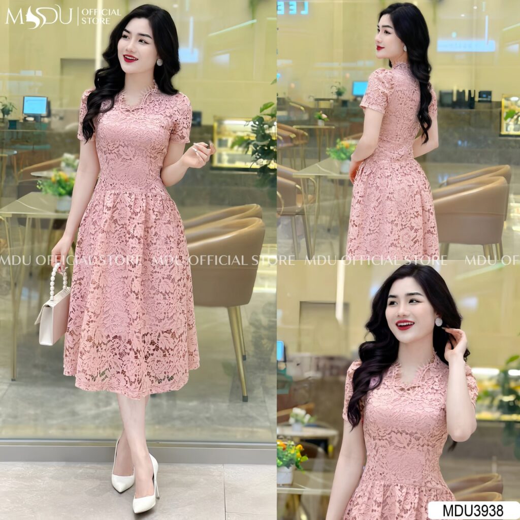 Top 10+ Mẫu Váy Hồng Pastel Dự Tiệc Đẹp Nhẹ Nhàng Từ MDU Fashion 7 Váy Hồng Pastel Dự Tiệc Ren Hàn