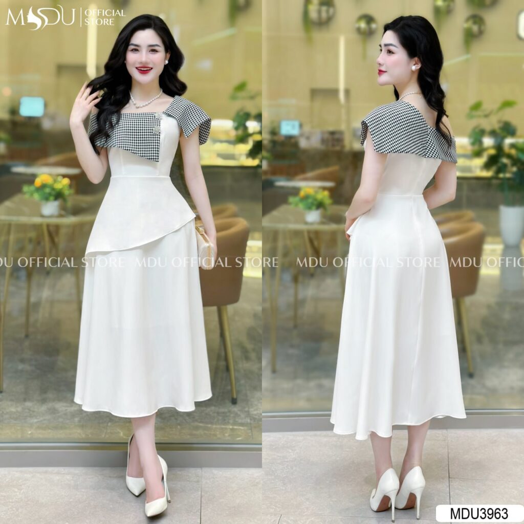 Top 10+ Mẫu Váy Trắng Thiết Kế Đẹp Và Sang Trọng Cho Phái Đẹp 14 Váy Trắng Thiết kế Lệch Vai – Phá Cách Và Cá Tính