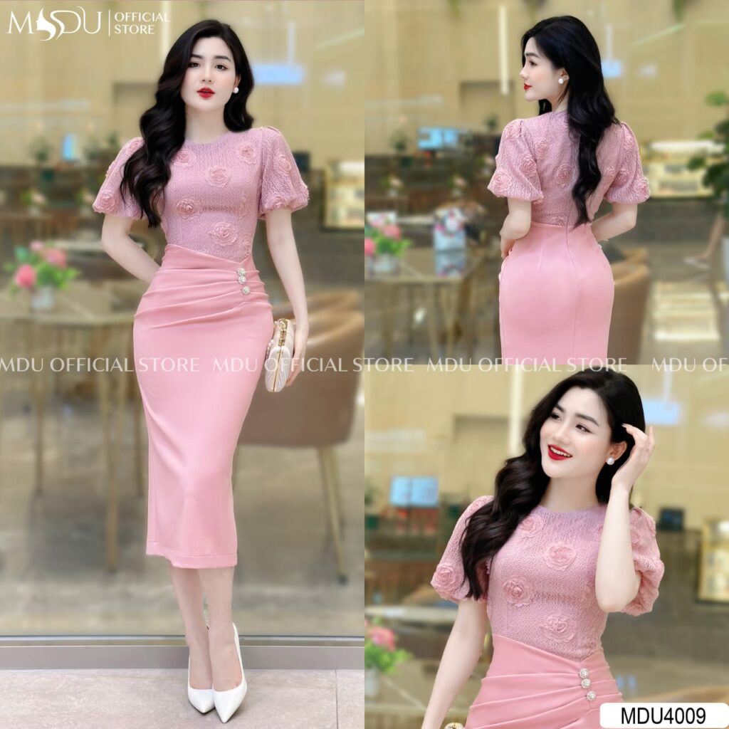 Top 10+ Mẫu Váy Hồng Pastel Dự Tiệc Đẹp Nhẹ Nhàng Từ MDU Fashion 4 Váy Hồng Pastel Dự Tiệc Ôm Body