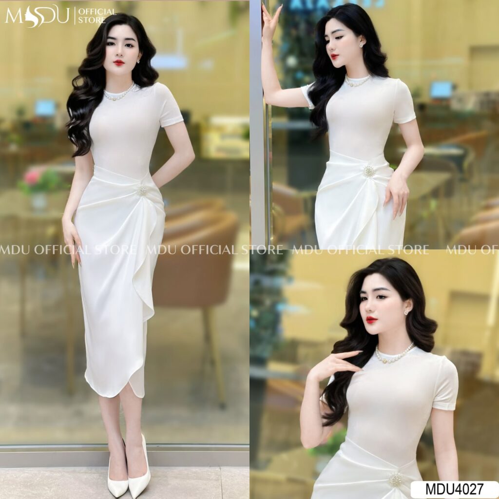 10+ Mẫu Váy Trắng Công Sở Thanh Lịch, Tôn Vẻ Đẹp Tinh Khôi 7 Váy Trắng Công Sở Dáng Ôm Quyến Rũ