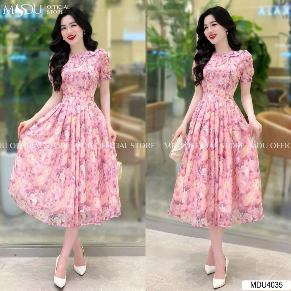 Top 10+ Mẫu Đầm Dài Dự Tiệc Sang Trọng và Quyến Rũ từ MDUfashion 5 Đầm Dài Dự Tiệc Xếp Ly Thanh Lịch