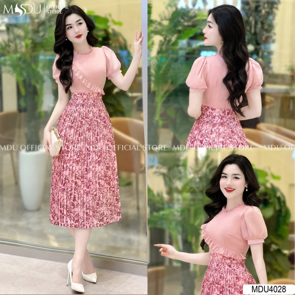 10+ Mẫu Đầm Hoa Nhí Công Sở Giúp Nàng Tỏa Sáng Mỗi Ngày 8 Đầm Hoa Nhí Công Sở Tay Bồng