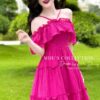Váy Thiết Kế MDU4075 Gam Hồng Đậm Dáng Trễ Vai Hai Dây Xếp Tầng Váy Quyến Rũ 14 photo 2024 04 25 19 25 23 2 Mdu Fashion