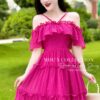 Váy Thiết Kế MDU4075 Gam Hồng Đậm Dáng Trễ Vai Hai Dây Xếp Tầng Váy Quyến Rũ 12 photo 2024 04 25 19 25 23 3 Mdu Fashion