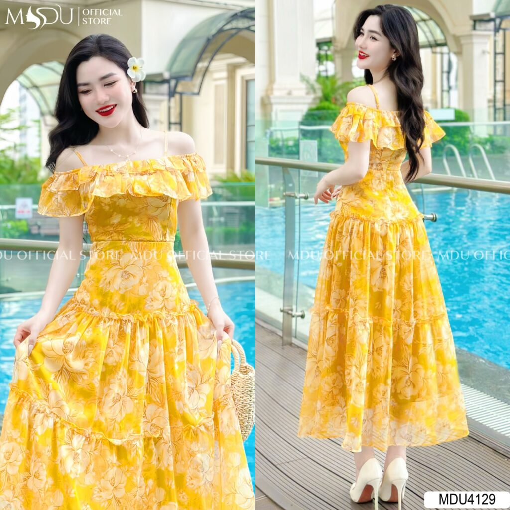 Khám Phá Top 10+ Mẫu Đầm Xòe Công Chúa Trễ Vai Kiêu Sa Từ MDU Fashion 11 Đầm Công Chúa Xoè Trễ Vai Màu Vàng Rực Rỡ