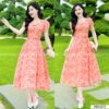 Váy Thiết Kế MDU2872 Gam Cam Hoa Tiết Hoa Lá Cổ Vuông Tay Bồng Xoè Nhẹ Tiểu Thư 13 photo 2024 05 19 17 27 19 Mdu Fashion