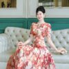 Váy Thiết Kế MDU4003 Hoạ Tiết Hoa 5D Phối Màu Cam Chủ Đạo Đính Hoa Ngực Thời Thượng Và Tinh Tế 12 photo 2024 05 22 18 07 42 2 Mdu Fashion