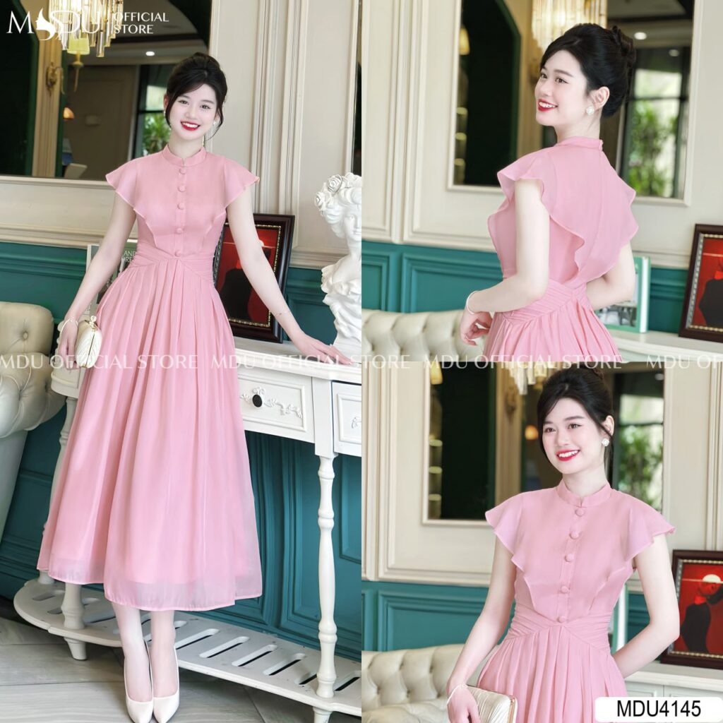 Top 10+ Mẫu Váy Hồng Pastel Dự Tiệc Đẹp Nhẹ Nhàng Từ MDU Fashion 3 Váy Hồng Pastel Dự Tiệc Dáng Xòe
