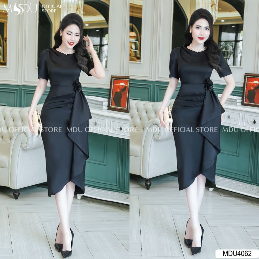 Top 10+ Mẫu Váy Body Thu Đông Giữ Ấm Và Tôn Dáng Từ MDU Fashion 4 Váy Body Thu Đông Dáng Dài Xẻ Tà