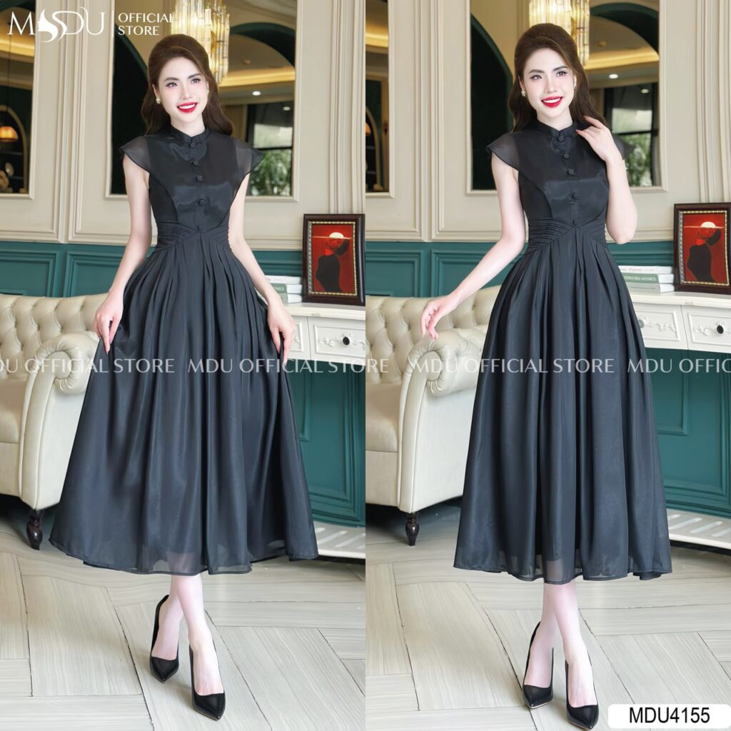 Top 6 Mẫu Váy Đen Dự Tiệc Sang Trọng Nhất 2024 Từ Thương Hiệu MDU Fashion 2 Váy Đen Dự Tiệc Dáng Tay Cánh Tiên