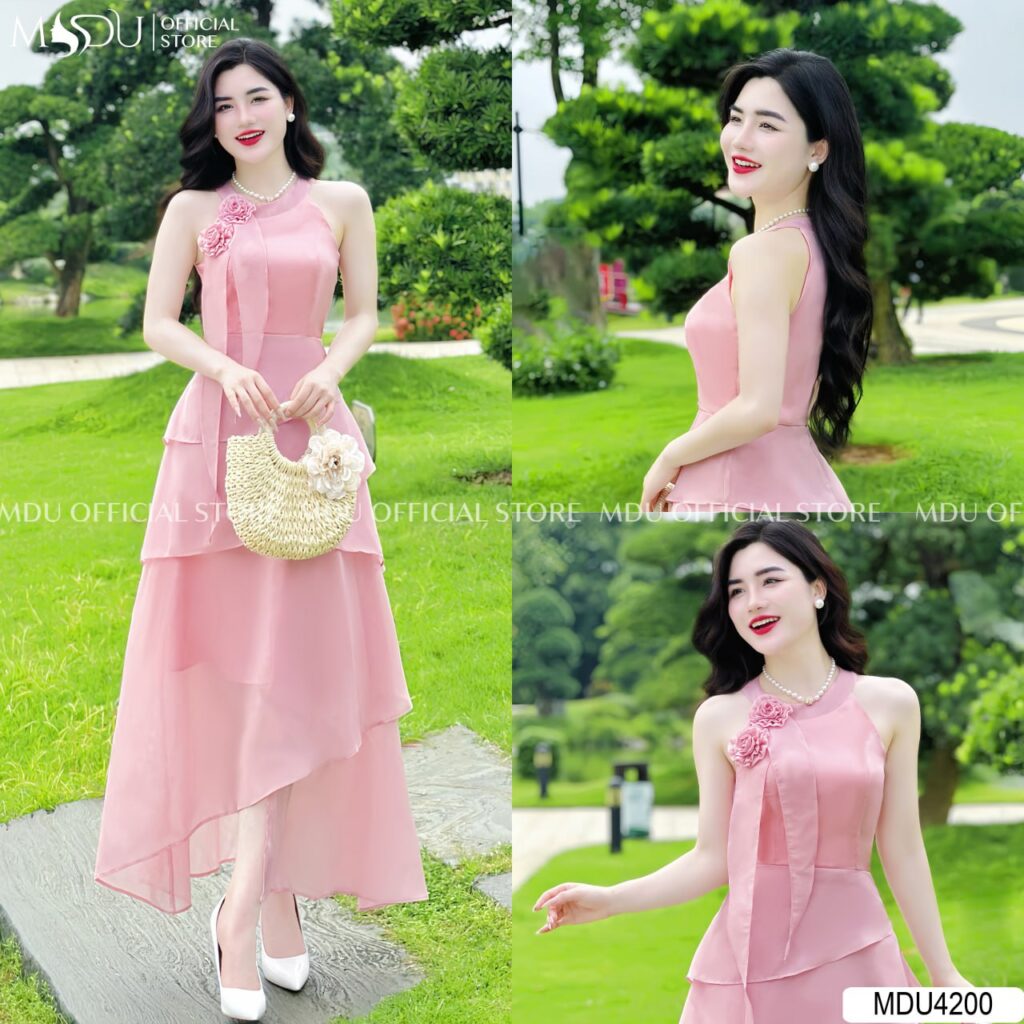 Top 10+ Mẫu Váy Hồng Pastel Dự Tiệc Đẹp Nhẹ Nhàng Từ MDU Fashion 12 Váy Hồng Pastel Dự Tiệc Cổ Yếm