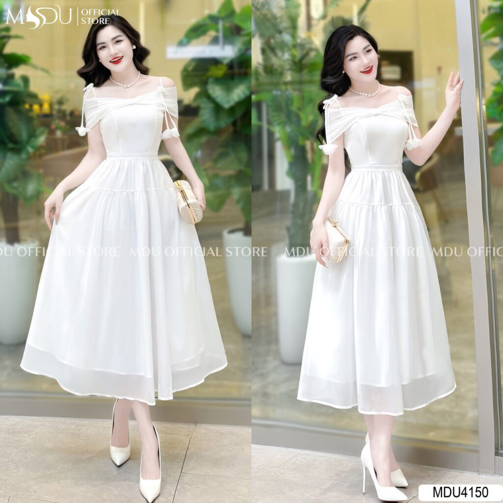 10+ Mẫu Đầm Dự Tiệc Cưới Tinh Tế Từ Mdu Fashion | Tỏa Sáng Ngày Trọng Đại 8 Đầm Dự Tiệc Cưới Trễ Vai từ MDUfashion