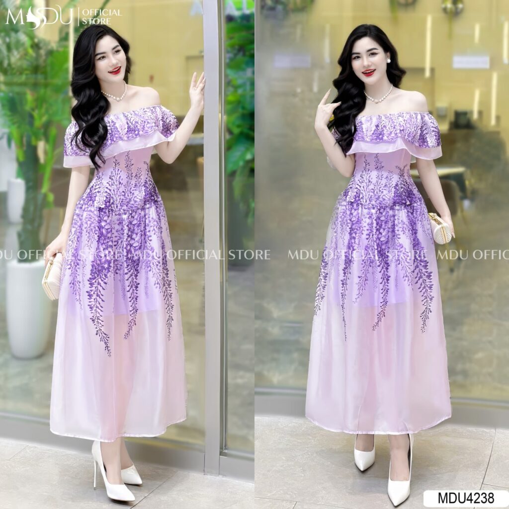 Đầm Trễ Vai Dự Tiệc Vẻ Đẹp Sang Trọng Và Quyến Rũ Từ MDU Fashion 6 Đầm Trễ Vai Chiết Eo Tạo Điểm Nhấn