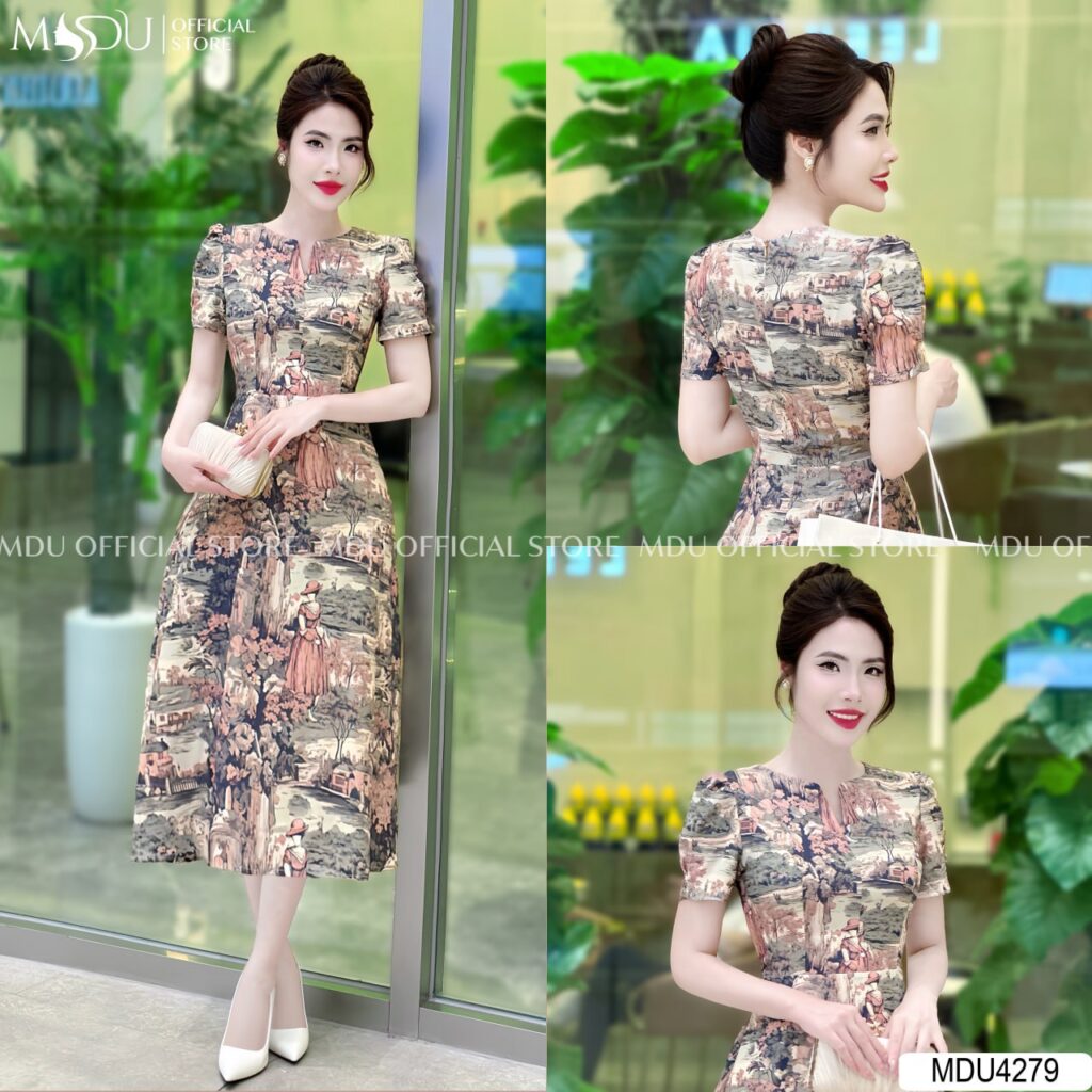 Top 10+ Mẫu Váy Lụa Công Sở Thanh Lịch, Sang Trọng Từ MDU Fashion 8 Váy Lụa Công Sở Họa Tiết Nhẹ Nhàng