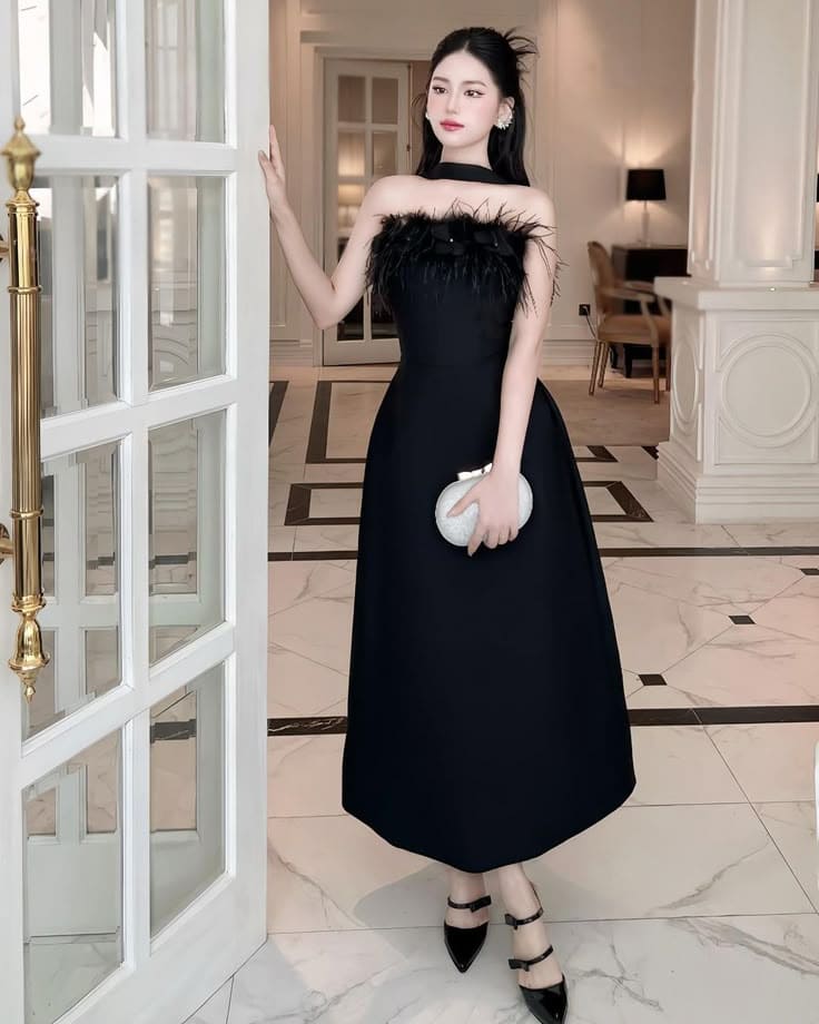 10+ Kiểu Váy Đen Dự Tiệc Khiến Bạn Nổi Bật Mọi Bữa Tiệc 9 Các Kiểu Váy Đen Dự Tiệc Phổ Biến Nhất 2025 - Váy Dáng Suông