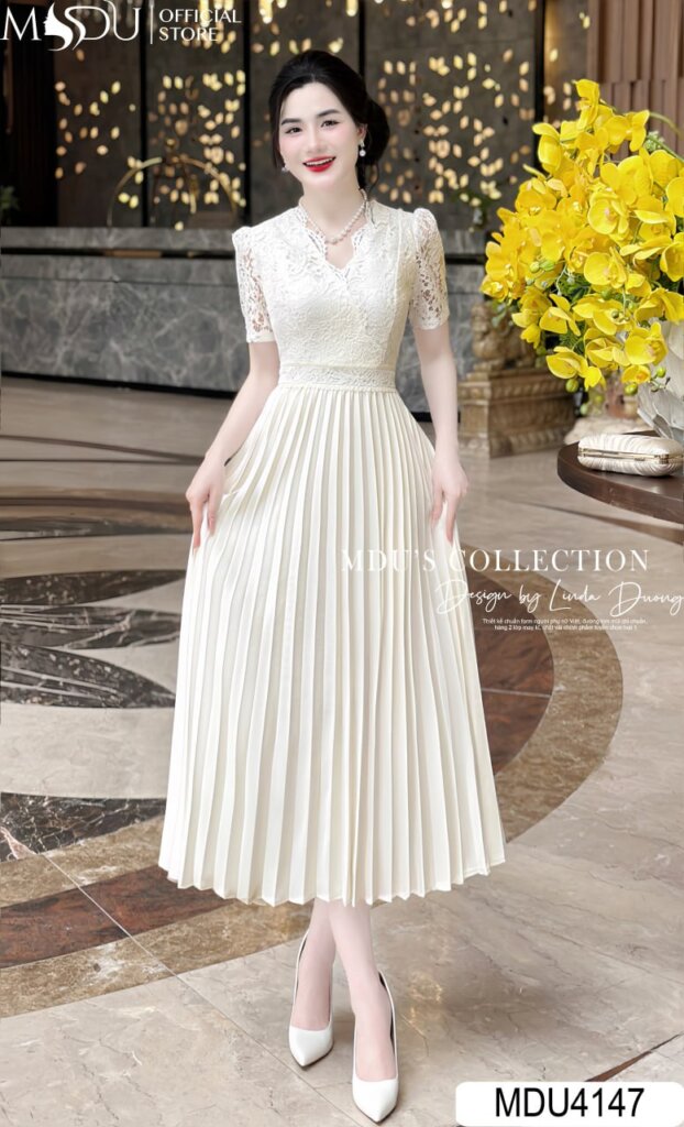 7 Mẫu Đầm Công Sở Dáng Dài Nổi Bật Tại MDU Fashion 3 Đầm dáng dài xòe nhẹ – Vẻ đẹp nữ tính và duyên dáng