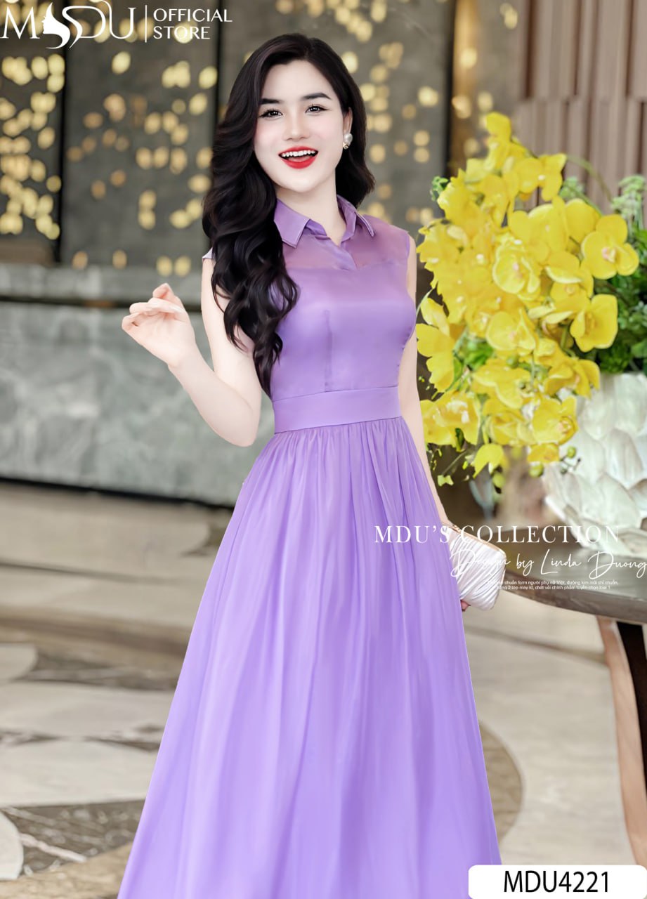 Top 10+ Mẫu Đầm Màu Tím Đi Dự Tiệc Gây Thương Nhớ Nhất 3 Đầm màu tím đi dự tiệc dáng xòe nhẹ
