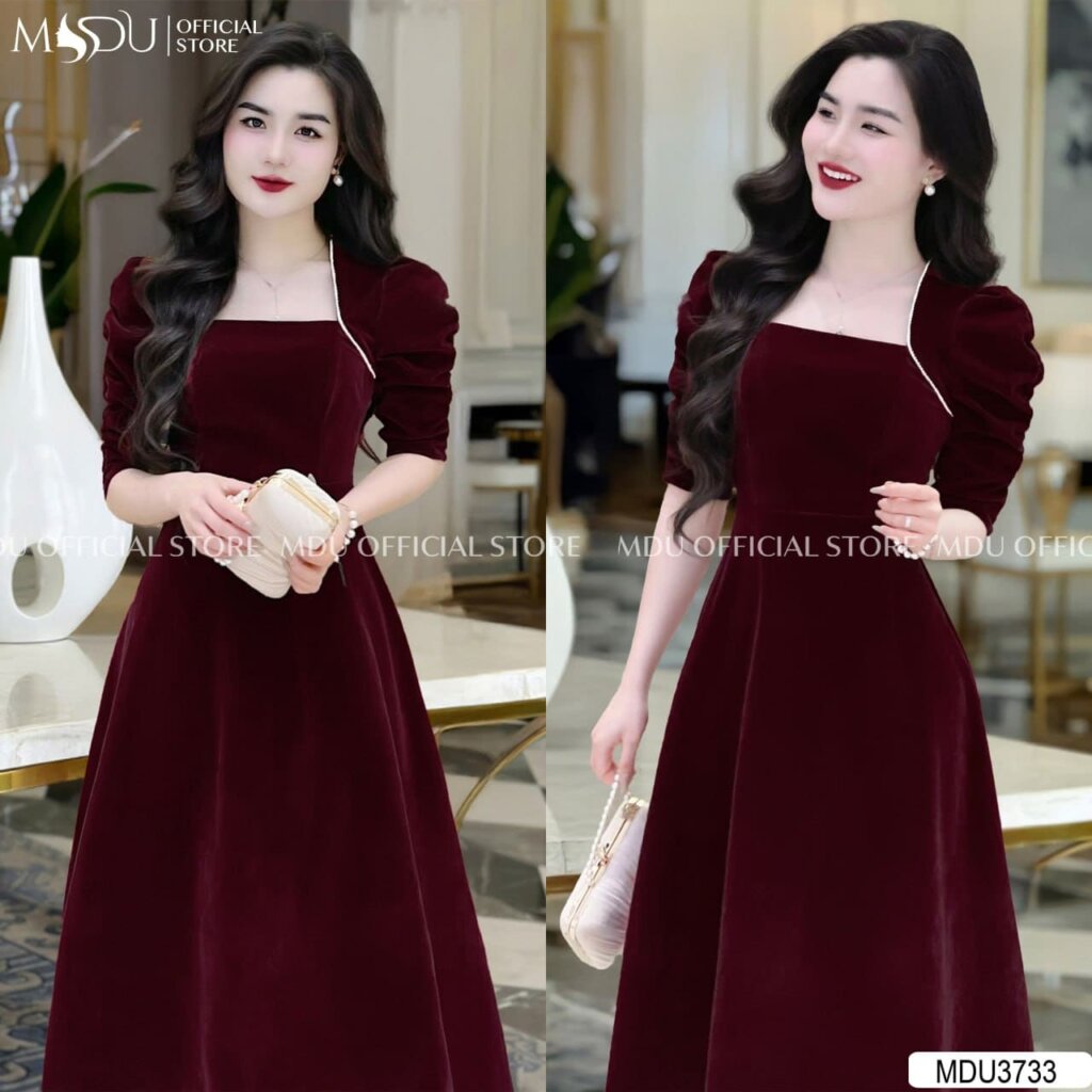 Cập Nhật Top 10+ Mẫu Đầm Nhung Dự Tiệc Sang Trọng Hot Nhất Năm 5 dam nhung du tiec 7 1 Mdu Fashion