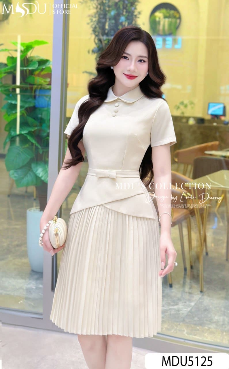 Đầm Xếp Ly Công Sở - Bí Kíp Tạo Phong Cách Thanh Lịch, Gần Gũi Nơi Văn Phòng 8 Đầm Xếp Ly Công Sở Bằng Lụa - Sang Trọng, Đẳng Cấp