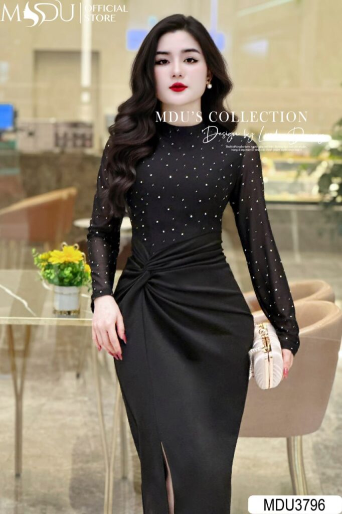 Khám Phá 10+ Mẫu Váy Xẻ Tà Dự Tiệc Tinh Tế Để Tỏa Sáng Mọi Lúc 6 Váy Xẻ Tà Dự Tiệc Đính Sequins từ MDUfashion