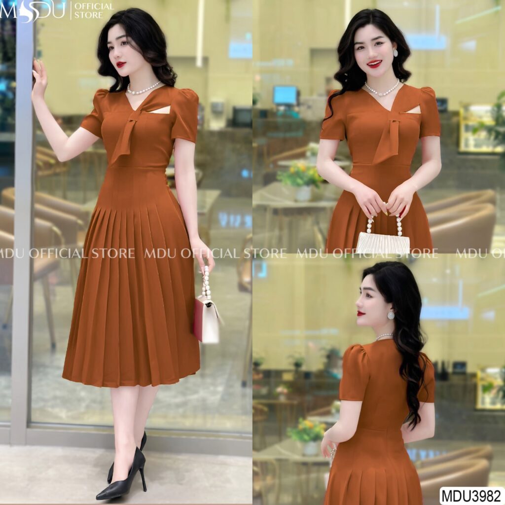 Khám Phá Top 10+ Mẫu Đầm Dự Tiệc Màu Cam Đầy Ấn Tượng 9 Đầm Dự Tiệc Màu Cam Dáng Xòe Dịu Dàng