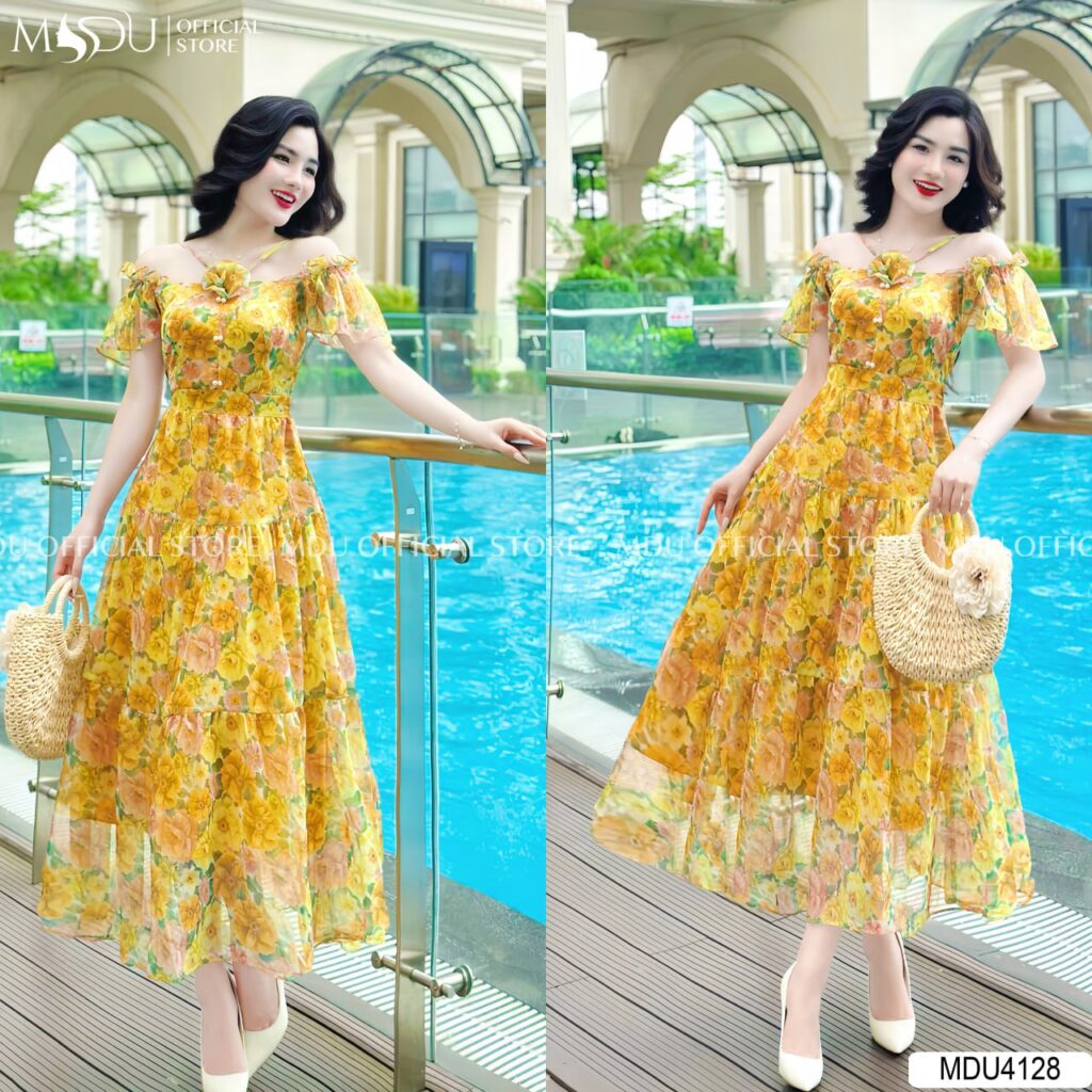 Khám Phá Top 10+ Mẫu Đầm Cúp Xòe Công Chúa Sang Trọng Từ MDUfashion 14 Váy Cúp Xòe Công Chúa Màu Vàng Rực Rỡ