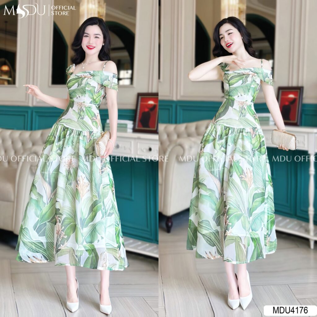 Khám Phá Top 10+ Đầm Vải Gấm Dự Tiệc Sang Trọng Nhất Hiện Nay 8 Đầm Vải Gấm Dự Tiệc trễ vai