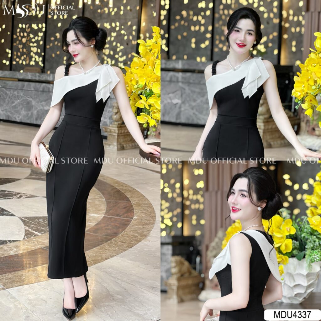 Top 10+ Đầm Phi Lụa Dự Tiệc Sang Chảnh Quyến Rũ Cho Phái Đẹp 6 Đầm Phi Lụa Trễ Vai Quý Phái