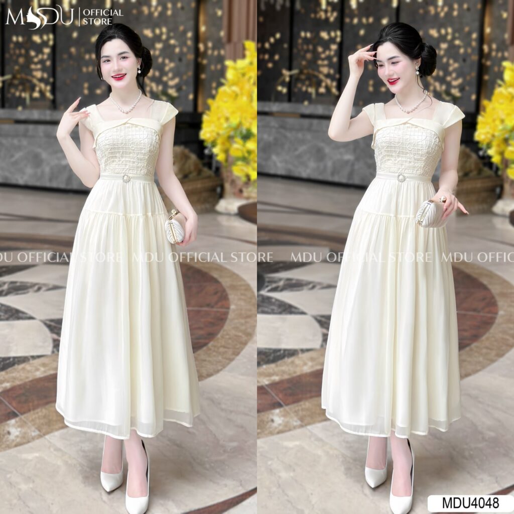 Khám Phá Top 10+ Mẫu Đầm Cúp Xòe Công Chúa Sang Trọng Từ MDUfashion 6 Váy Cúp Xòe Công Chúa Màu Trắng Tinh Khôi
