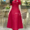 Váy Thiết Kế MDU3939 Màu Đỏ Cổ Vuông Đính Hoa Sang Trọng Đẳng Cấp 8 vay thiet ke mdu3939 2 Mdu Fashion