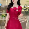 Váy Thiết Kế MDU3939 Màu Đỏ Cổ Vuông Đính Hoa Sang Trọng Đẳng Cấp 10 vay thiet ke mdu3939 4 Mdu Fashion