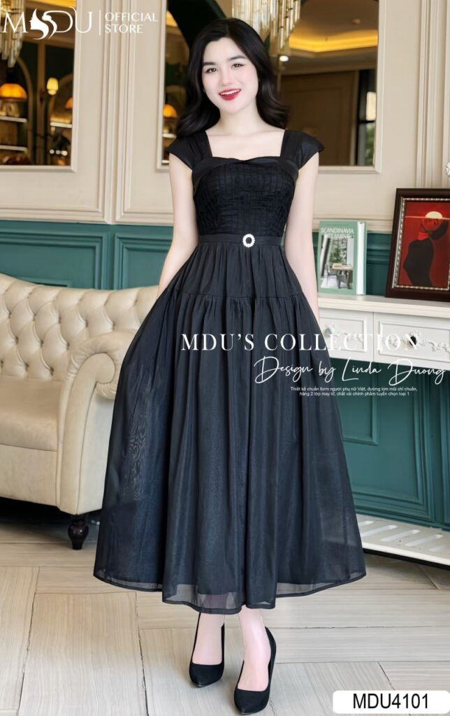 Top 6 Mẫu Váy Đen Dự Tiệc Sang Trọng Nhất 2024 Từ Thương Hiệu MDU Fashion 5 Váy Đen Dự Tiệc Xếp Li Nghệ Thuật