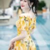 Váy Thiết Kế MDU4201 Màu Vàng Trễ Vai Phối Hoa Màu Sắc Cuốn Hút 10 vay thiet ke mdu4201 1 1 Mdu Fashion