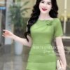 Váy Thiết Kế MDU4210 Màu Xanh Dáng Váy Tầng Đinh Hoa Tinh Tế 8 vay thiet ke mdu4210 2 Mdu Fashion