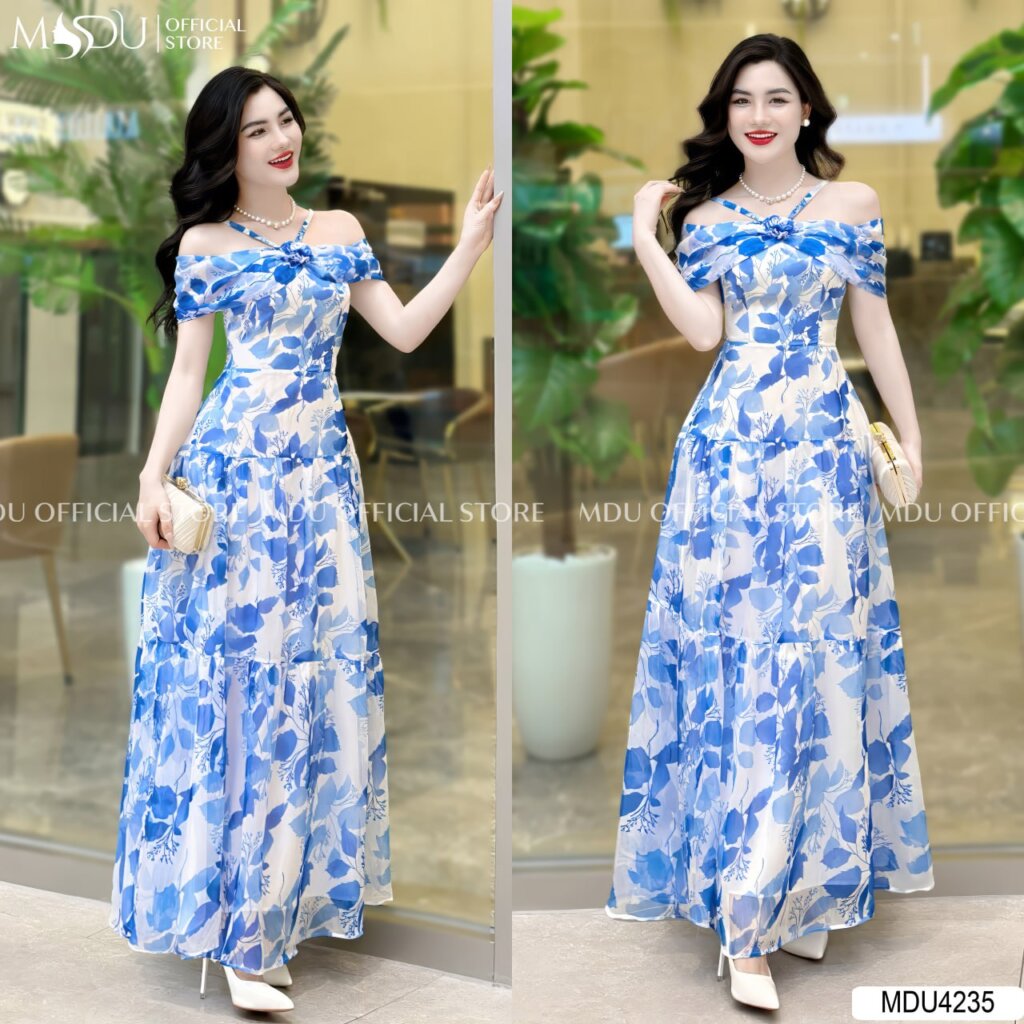 Top 10+ Mẫu Đầm Body Cổ Yếm Cao Cấp Từ Thương Hiệu Mdu Fashion 8 Đầm body cổ yếm xanh coban ấn tượng