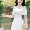 Váy Thiết kế MDU4239 Màu Trắng Sang Trọng Trễ Vai Quyến Rũ 10 vay thiet ke mdu4239 3 Mdu Fashion