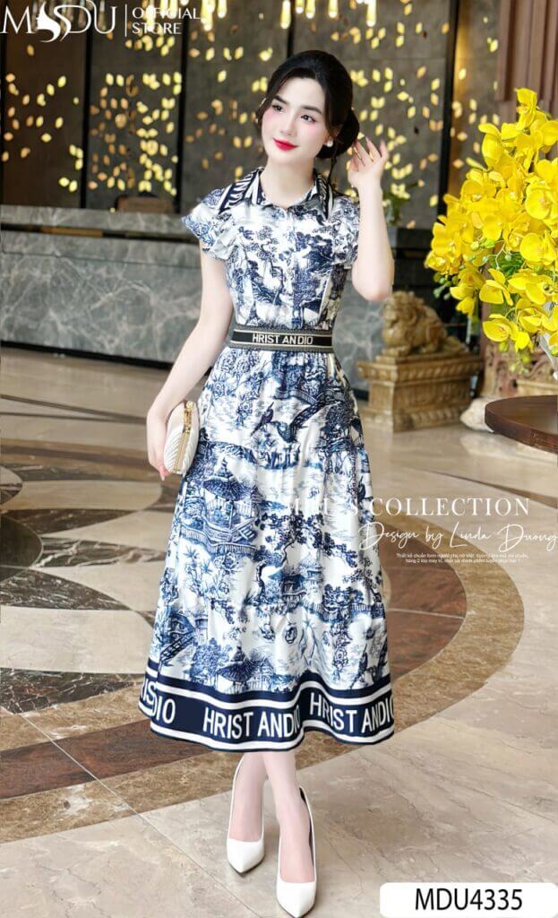 Top 10+ Mẫu Váy Lụa Công Sở Thanh Lịch, Sang Trọng Từ MDU Fashion 4 Váy Công Sở Lụa Dáng Xòe Nữ Tính