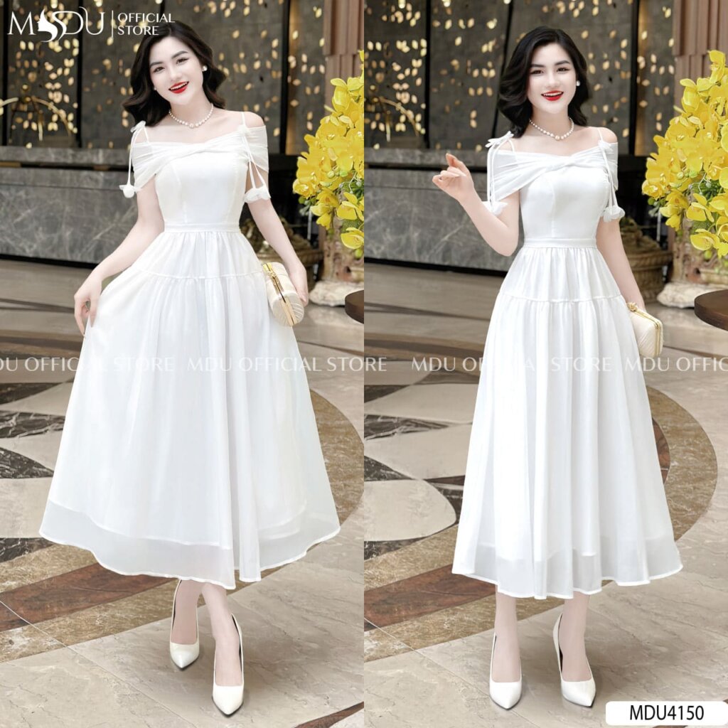 TOP 10+ Mẫu Đầm Tiểu Thư Dáng Dài Đẳng Cấp Từ MDU Fashion: Tinh Hoa Thời Trang Dành Riêng Cho Quý Cô 10 Đầm Tiểu Thư Dáng Dài Với Thiết Kế Trễ Vai - Sự Pha Trộn Hoàn Hảo Giữa Gợi Cảm và Sang Trọng