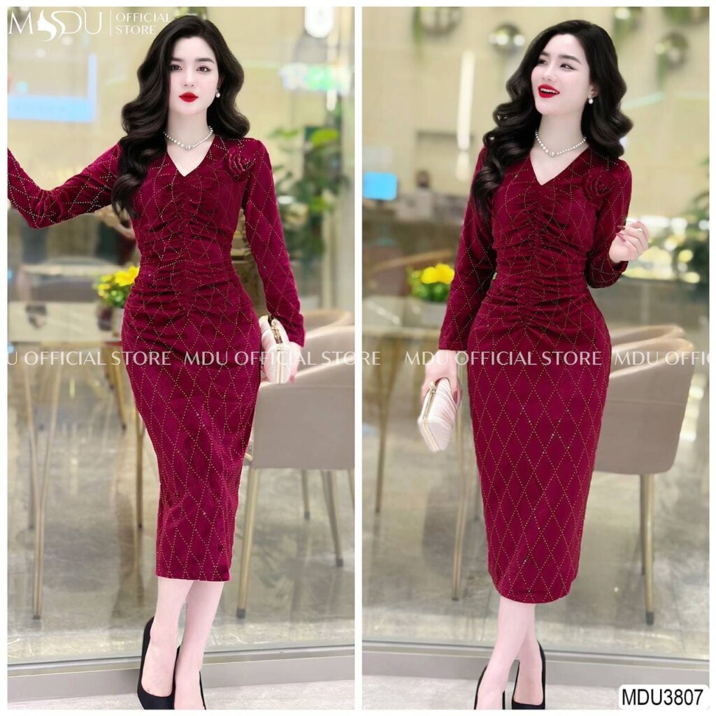 Top 10+ Mẫu Đầm Body Sexy Từ Mdu Fashion 3 Váy body sexy cổ chữ V