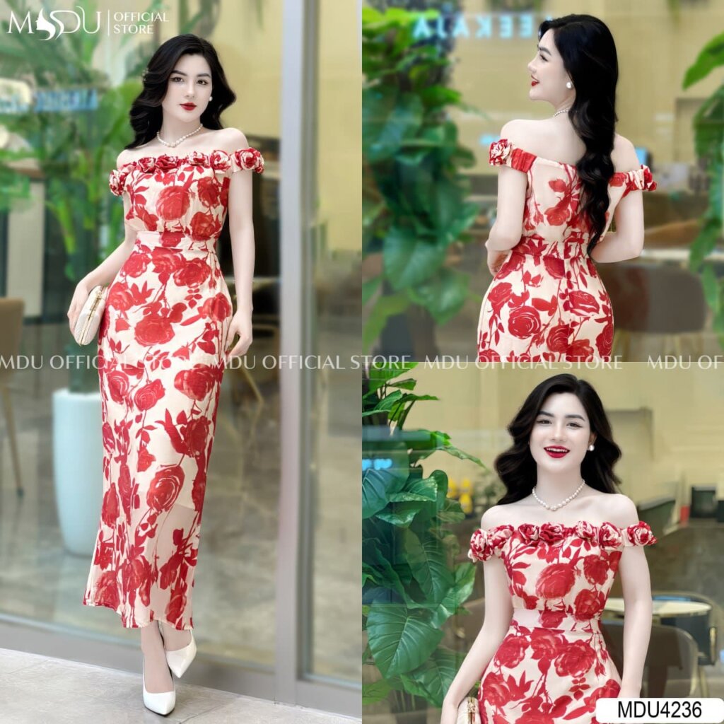 Top 10+ Mẫu Đầm Sát Nách Dáng Dài Thanh Lịch Và Sang Trọng Cho Phái Đẹp 11 Đầm sát nách dáng dài trễ vai từ MDU Fashion