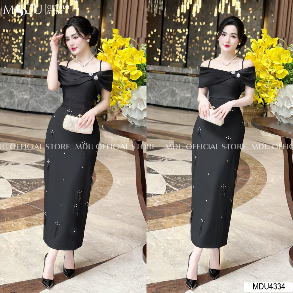 Top 10+ Mẫu Váy Body Đẹp Nhất từ MDU Fashion: Sang Trọng và Quyến Rũ 9 Váy Body Trễ Vai Đính Đá Kiêu Sa