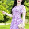 Váy Thiết Kế MDU2945 – Dáng Xòe Tím Mộng Mơ Thiết Kế Nơ Thắt Ở Cổ Điệu Đà Tinh Tế 8 vay thiet ke mdu2945 2 Mdu Fashion