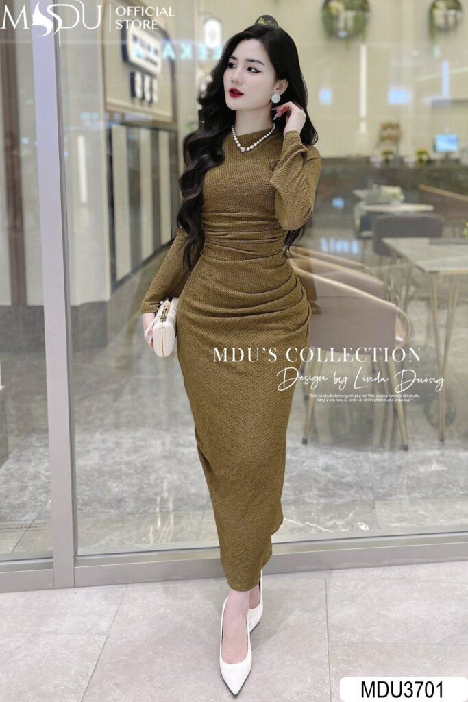 Top 10+ Mẫu Váy Body Màu Nâu Đẹp Nhất Từ MDU Fashion - Tôn Dáng, Thanh Lịch Và Đẳng Cấp 3 Váy body màu nâu ôm sát tay dài